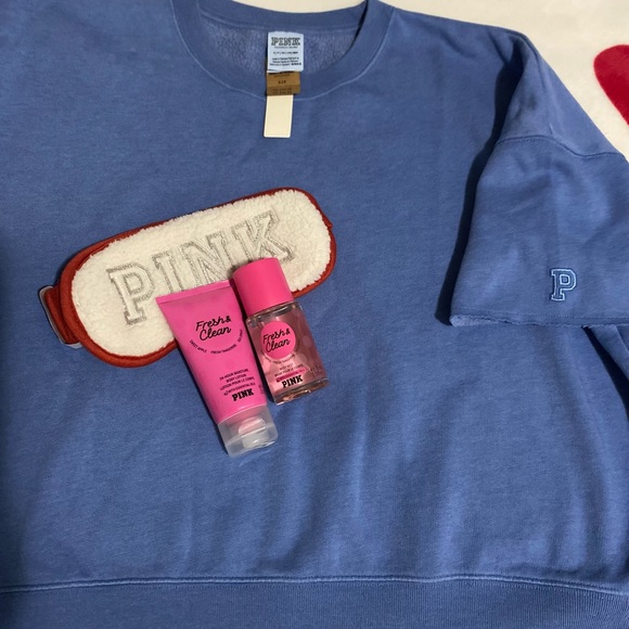 VS PINK short sleeve crop crew sweatshirt - Picture 1 of 11